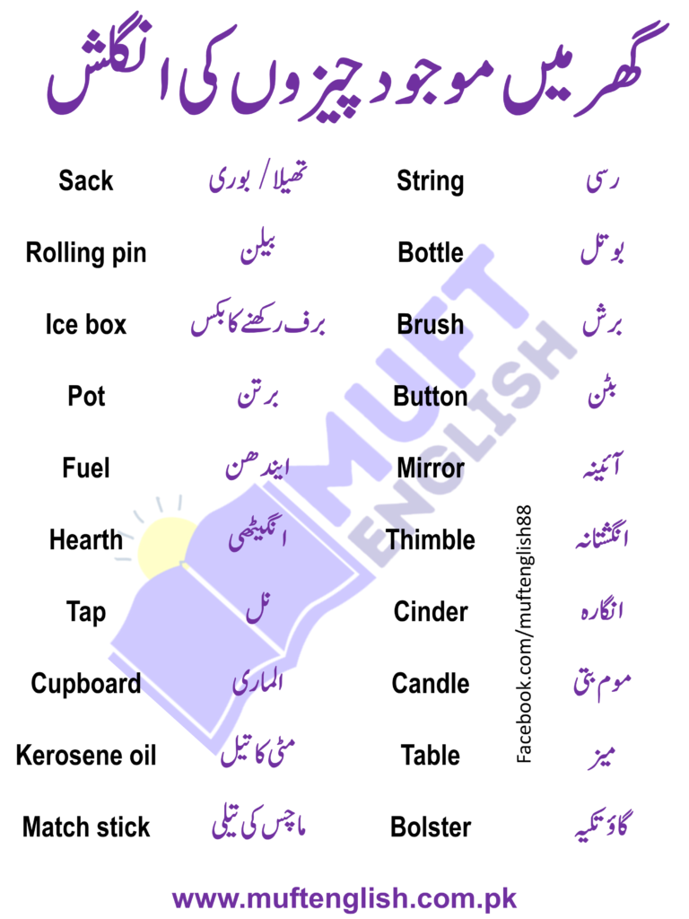 Household Things Vocabulary
