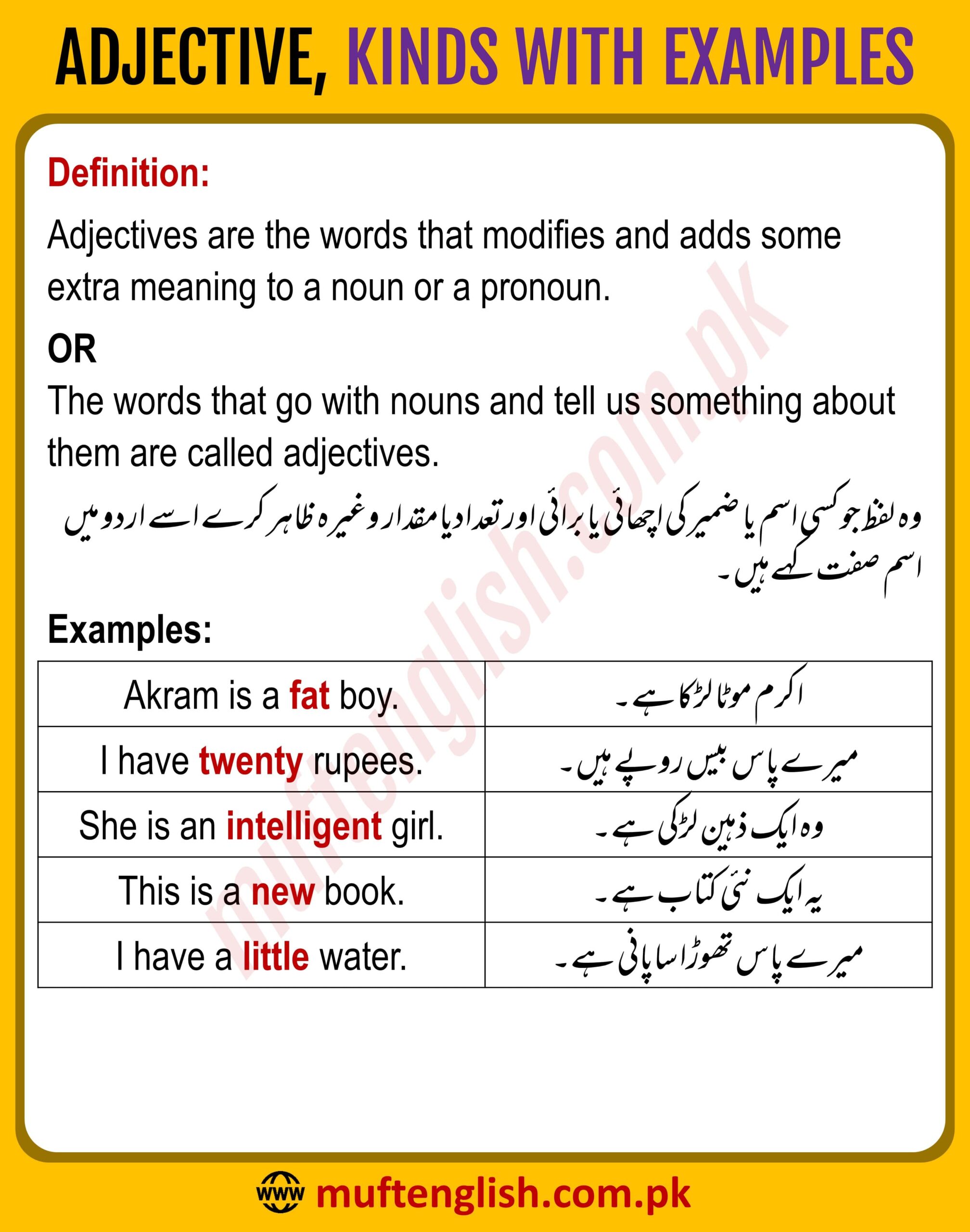 Adjective Definition Kinds And Examples